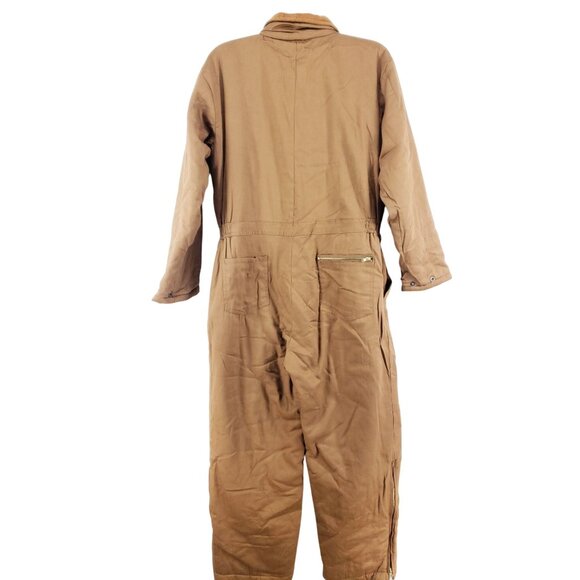 Bear River Insulated Coveralls Mens Large Brown Twill Workwear With Zipper - Picture 2 of 10